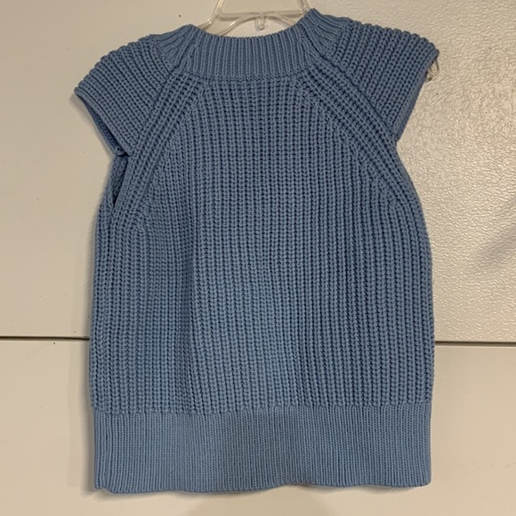 BANANA REPUBLIC WOMENS TEXTURED V NECK KNIT SWEATER BLUE SMALL - Picture 6 of 7